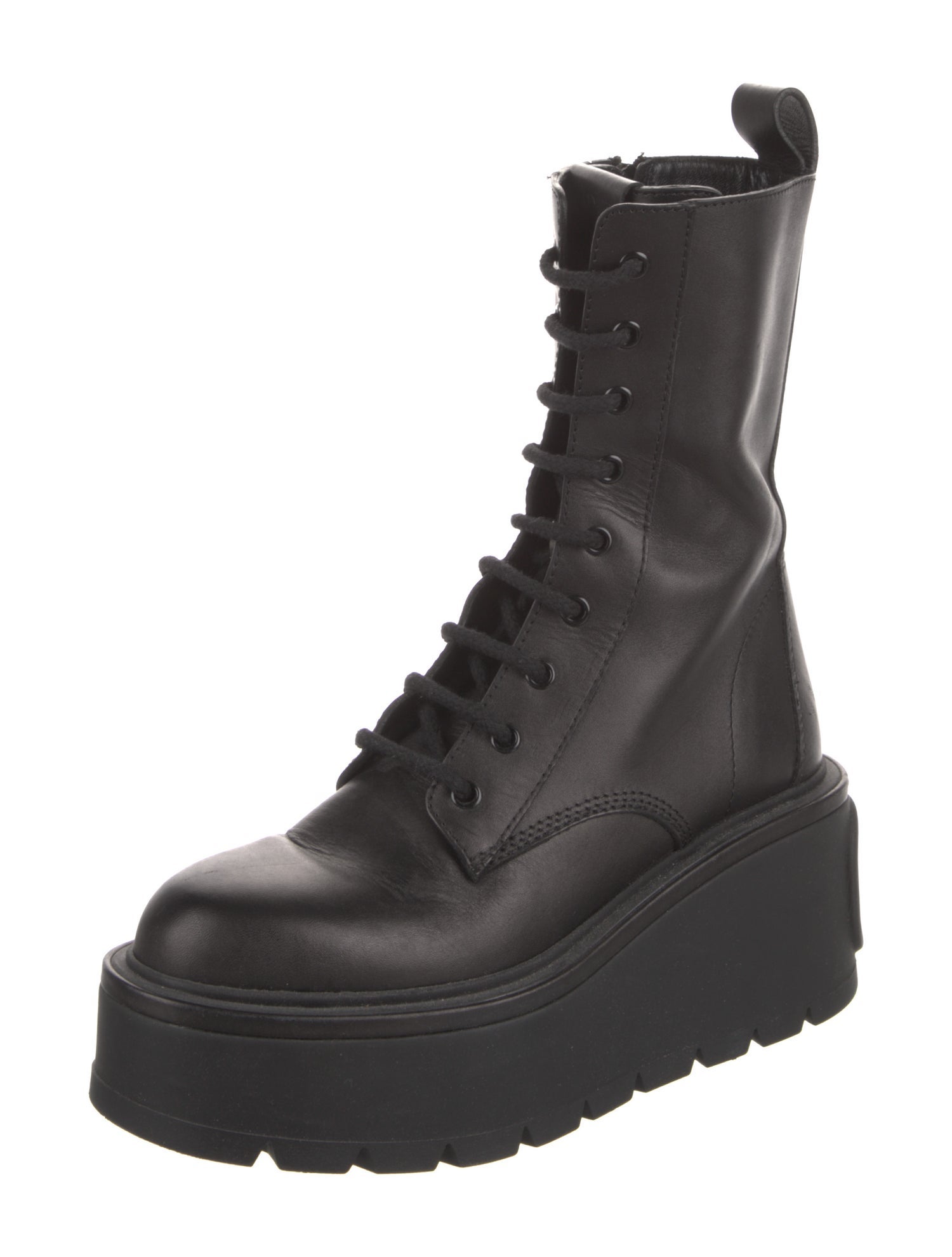Valentino Leather Combat Boots