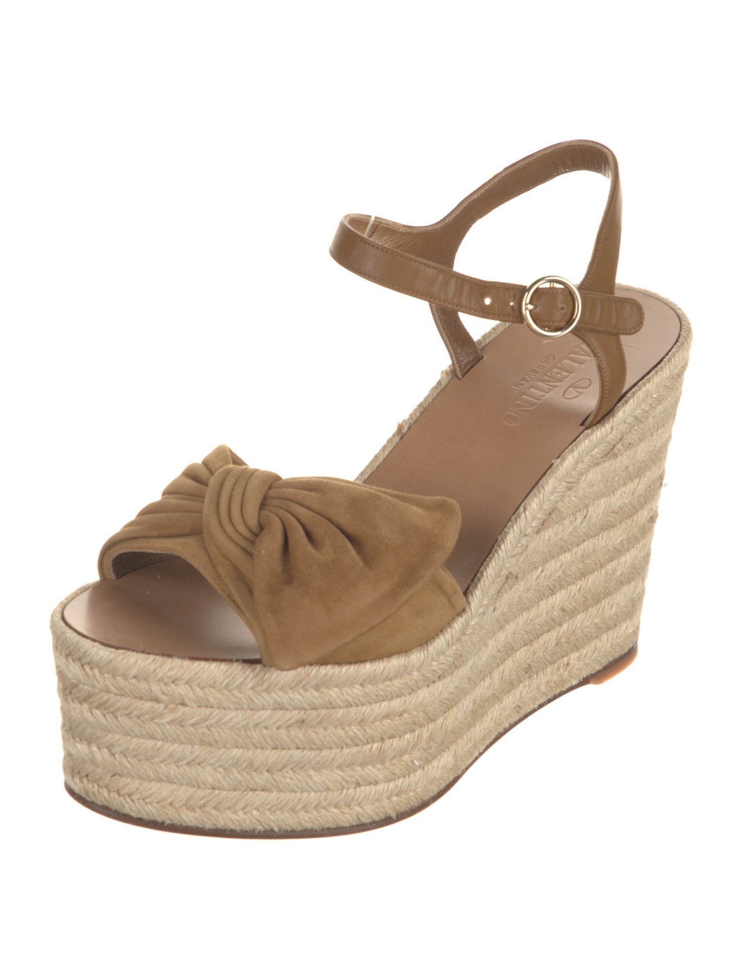 Valentino Suede Bow Accents Espadrilles