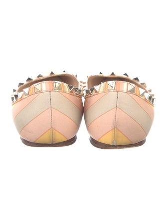 Valentino Rockstud Accents Leather Ballet Flats