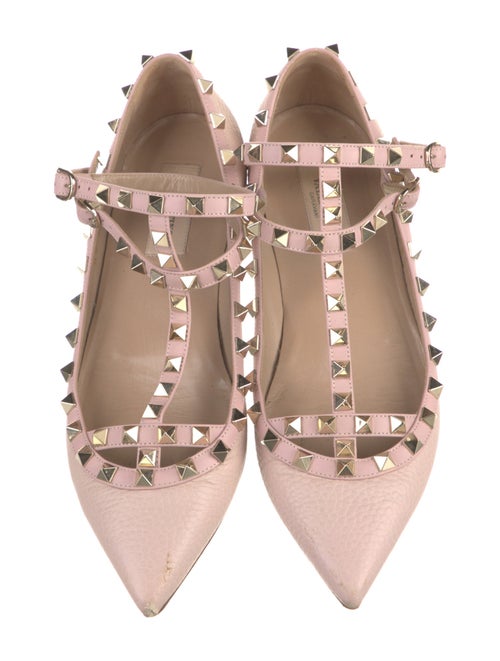 Valentino Rockstud Accents Leather Ballet Flats