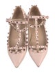 Valentino Rockstud Accents Leather Ballet Flats