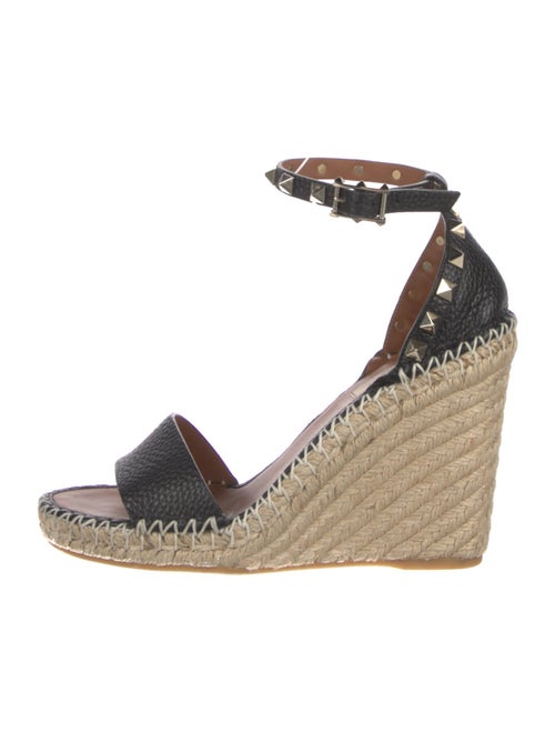 Valentino Rockstud Accents Leather Espadrilles