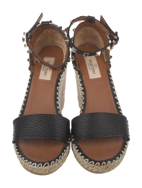 Valentino Rockstud Accents Leather Espadrilles