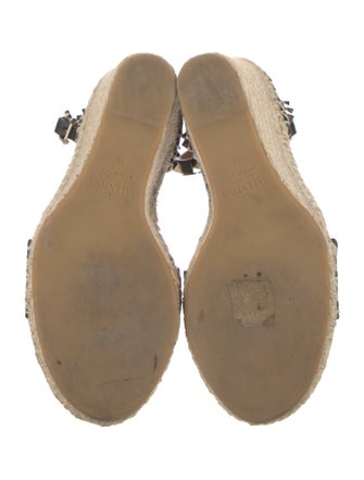 Valentino Rockstud Accents Leather Espadrilles