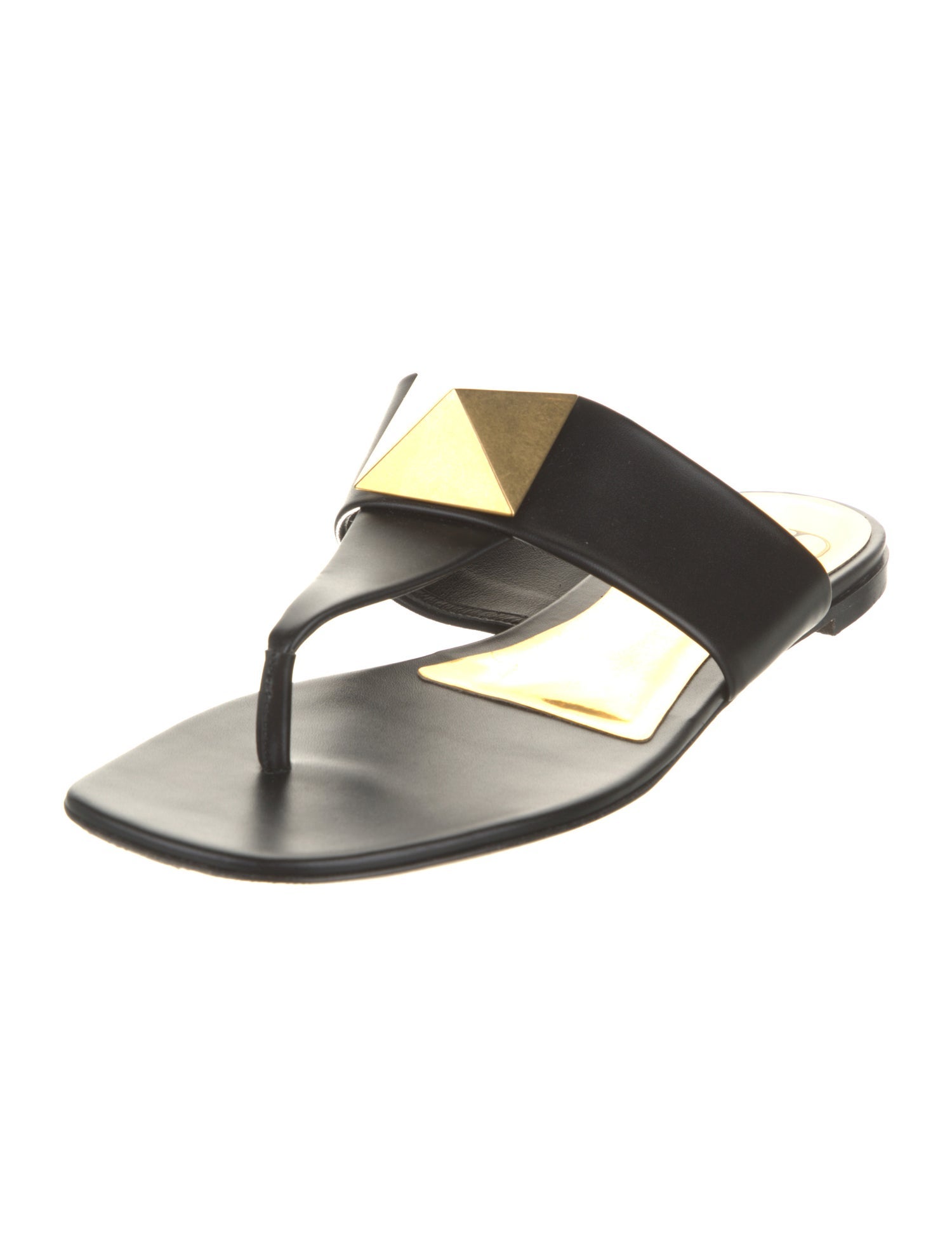 Valentino Rockstud Accents Leather Slides