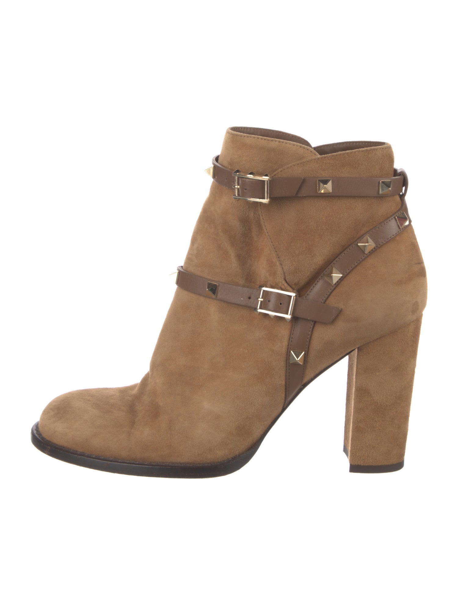 Valentino Rockstud Accents Suede Boots