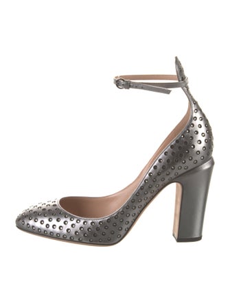 Valentino Leather Crystal Embellishments Pumps