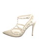 Valentino Rockstud Accents Leather T-Strap Pumps