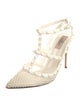 Valentino Rockstud Accents Leather T-Strap Pumps