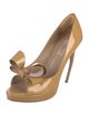Valentino Patent Leather Bow Accents Pumps