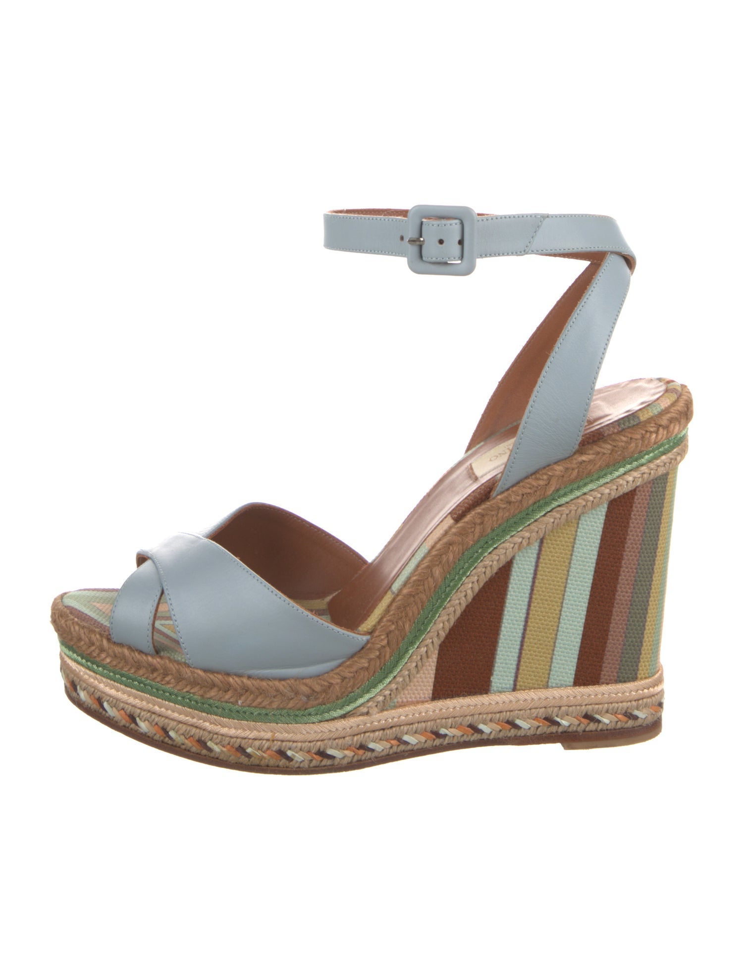 Valentino Leather Printed Espadrilles