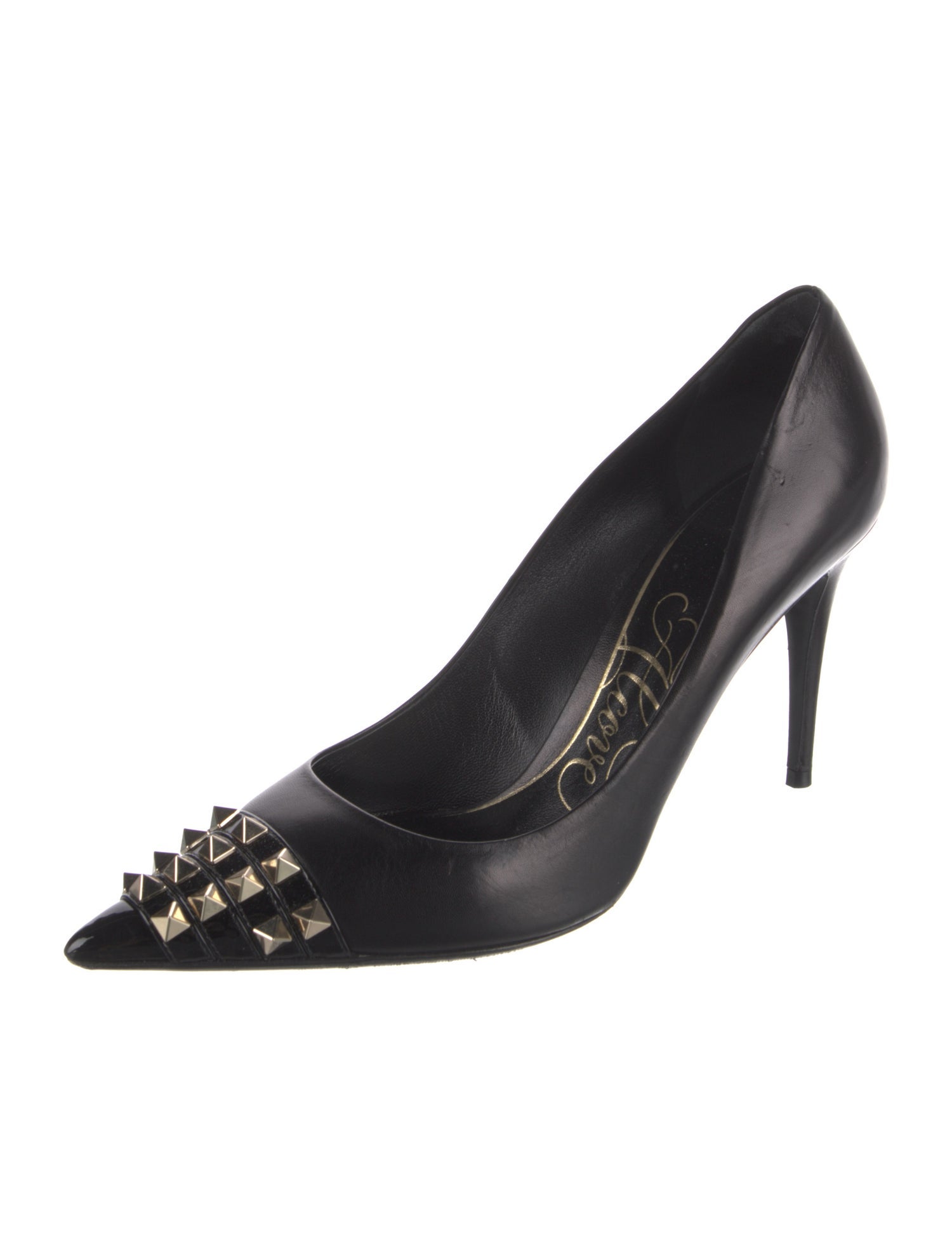 Valentino Rockstud Accents Leather Pumps