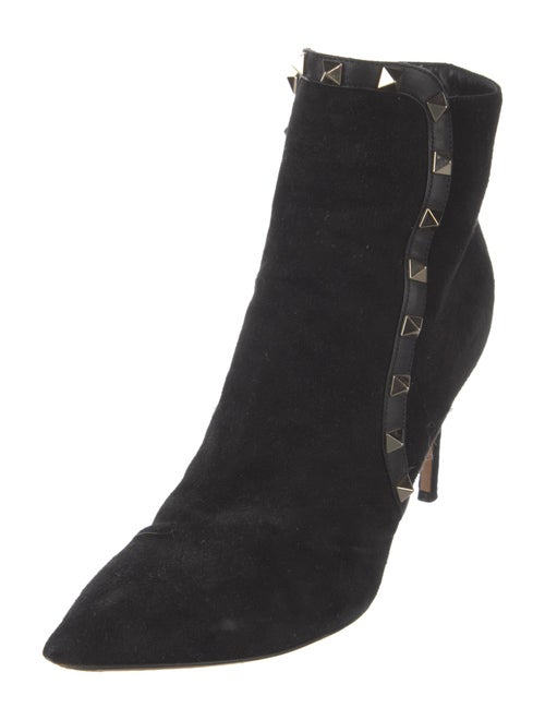 Valentino Rockstud Accents Suede Boots