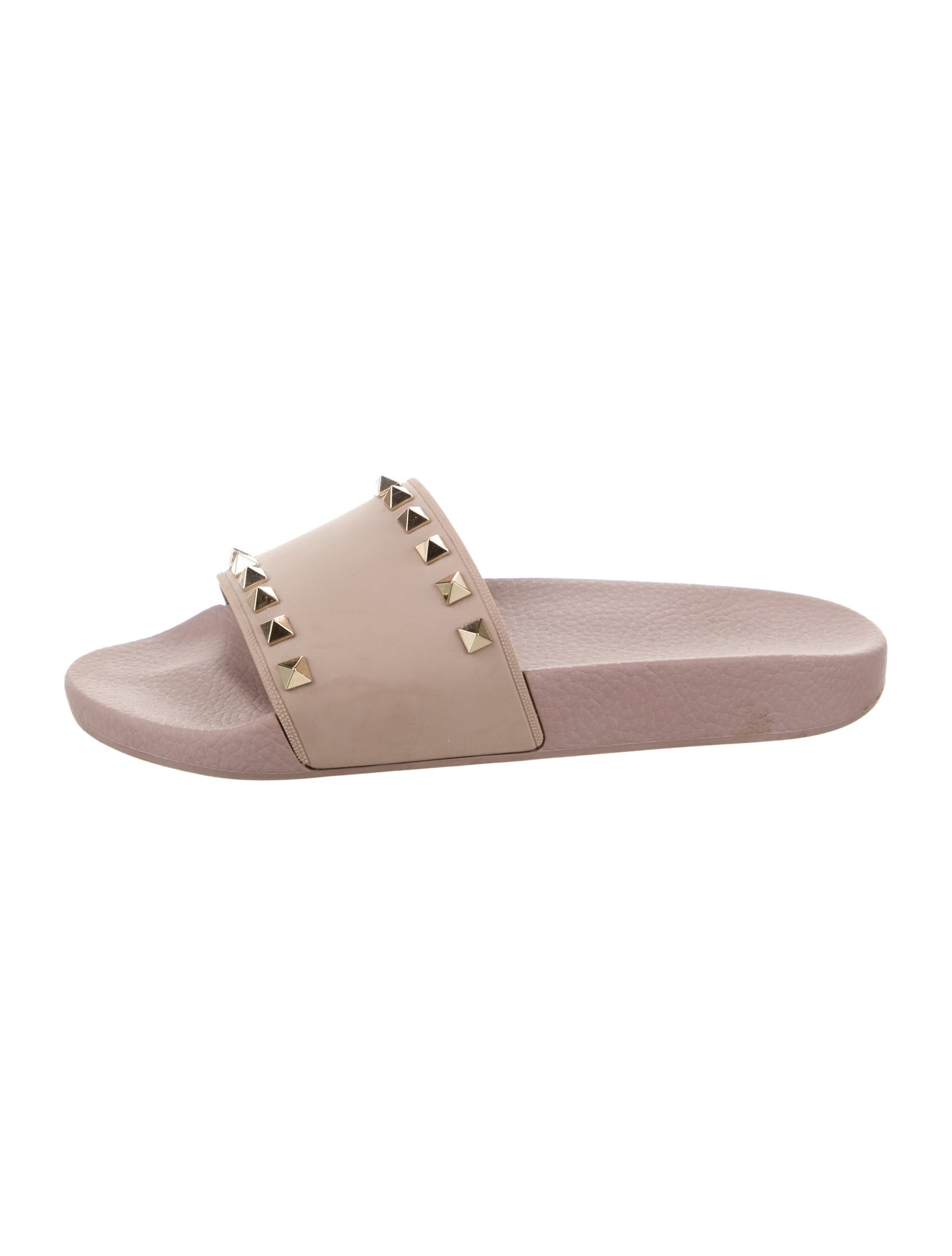Valentino Rockstud Accents Rubber Slides