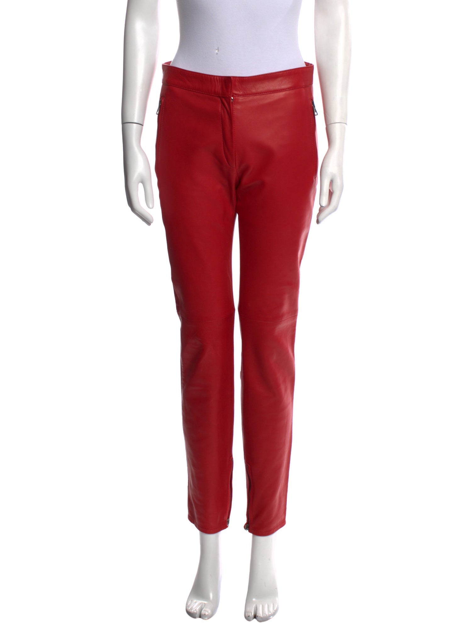 Valentino Lambskin Straight Leg Pants
