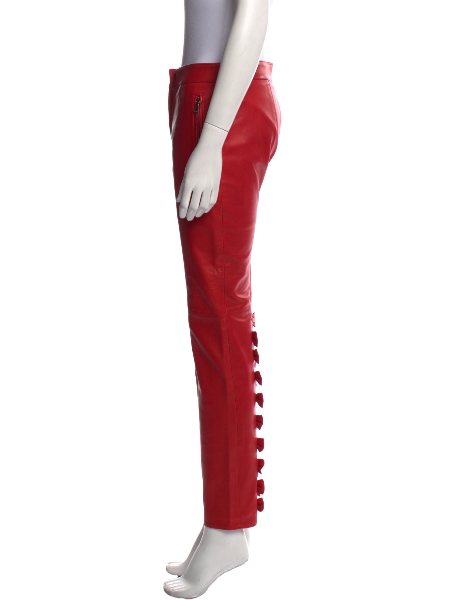 Valentino Lambskin Straight Leg Pants