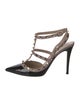 Valentino Rockstud Accents Patent Leather T-Strap Pumps