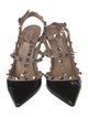 Valentino Rockstud Accents Patent Leather T-Strap Pumps