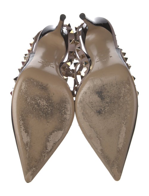 Valentino Rockstud Accents Patent Leather T-Strap Pumps