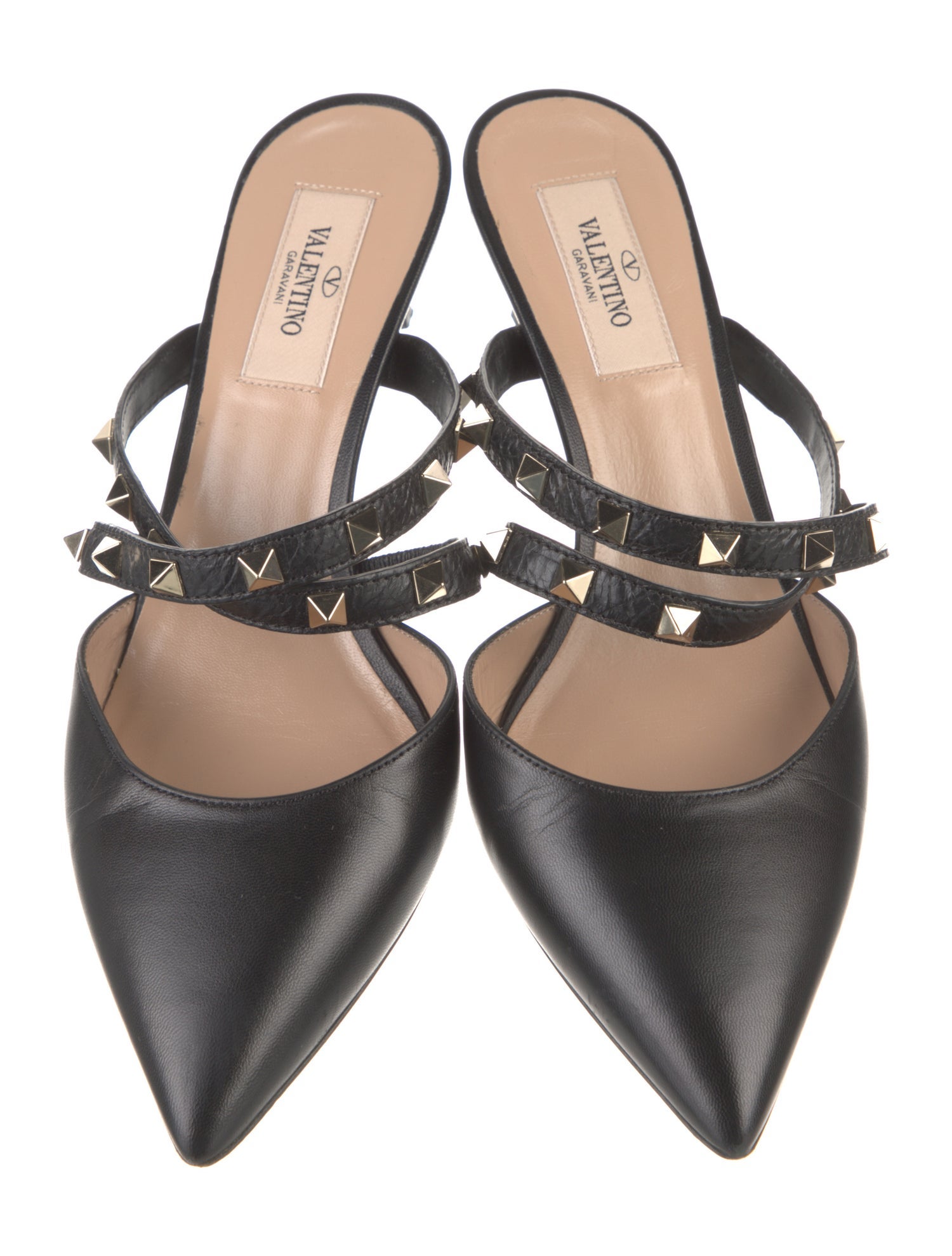 Valentino Rockstud Accents Leather Mules