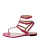 Valentino Rockstud Accents Leather T-Strap Sandals