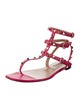 Valentino Rockstud Accents Leather T-Strap Sandals