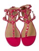 Valentino Rockstud Accents Leather T-Strap Sandals
