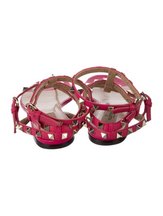 Valentino Rockstud Accents Leather T-Strap Sandals
