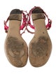 Valentino Rockstud Accents Leather T-Strap Sandals
