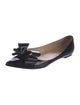Valentino Patent Leather Bow Accents Ballet Flats