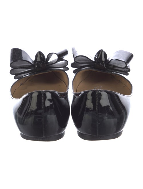 Valentino Patent Leather Bow Accents Ballet Flats