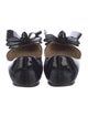 Valentino Patent Leather Bow Accents Ballet Flats