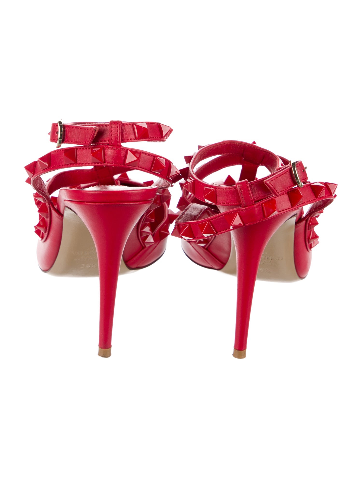 Valentino Rockstud Accents Leather Slingback Pumps