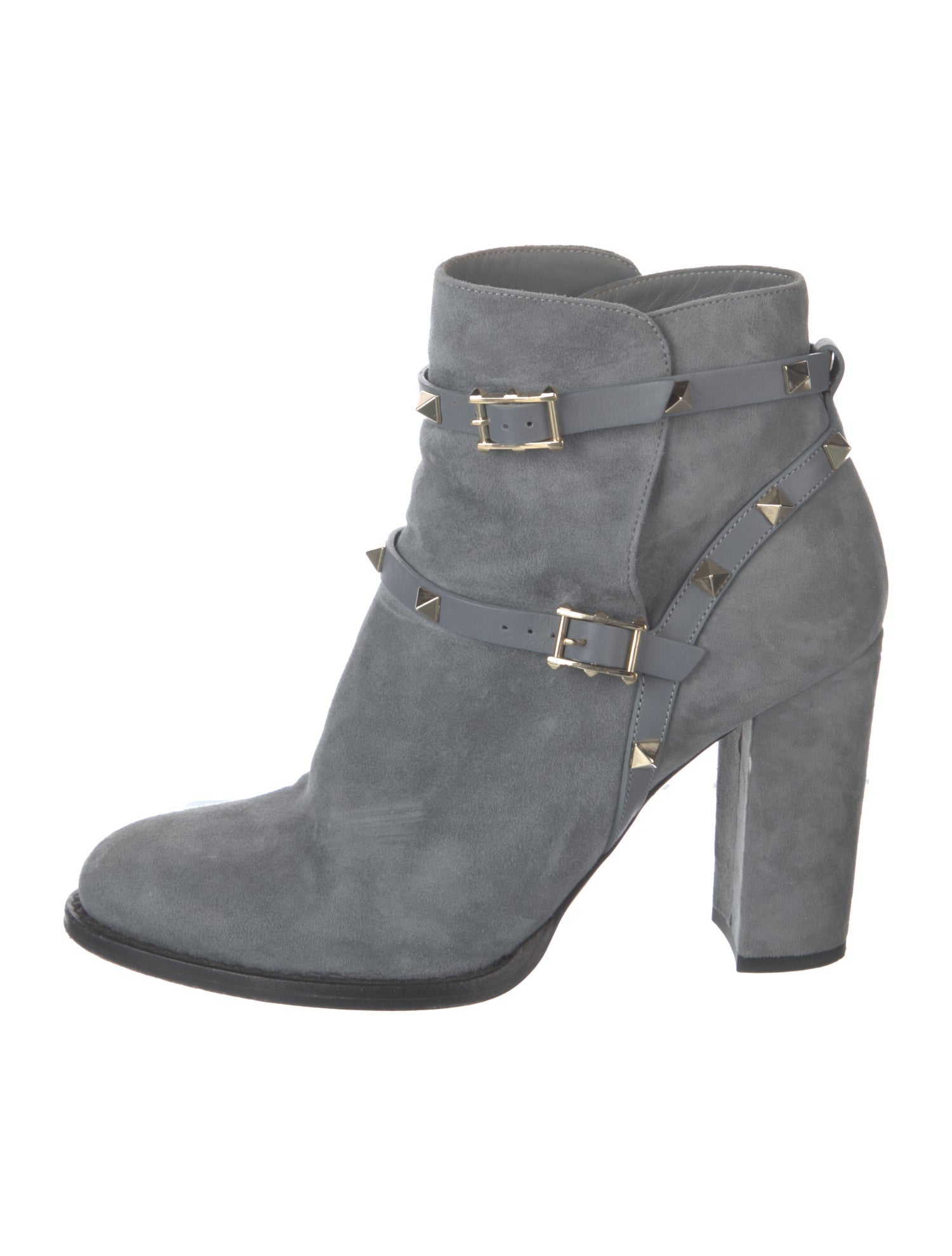 Valentino Rockstud Accents Suede Boots