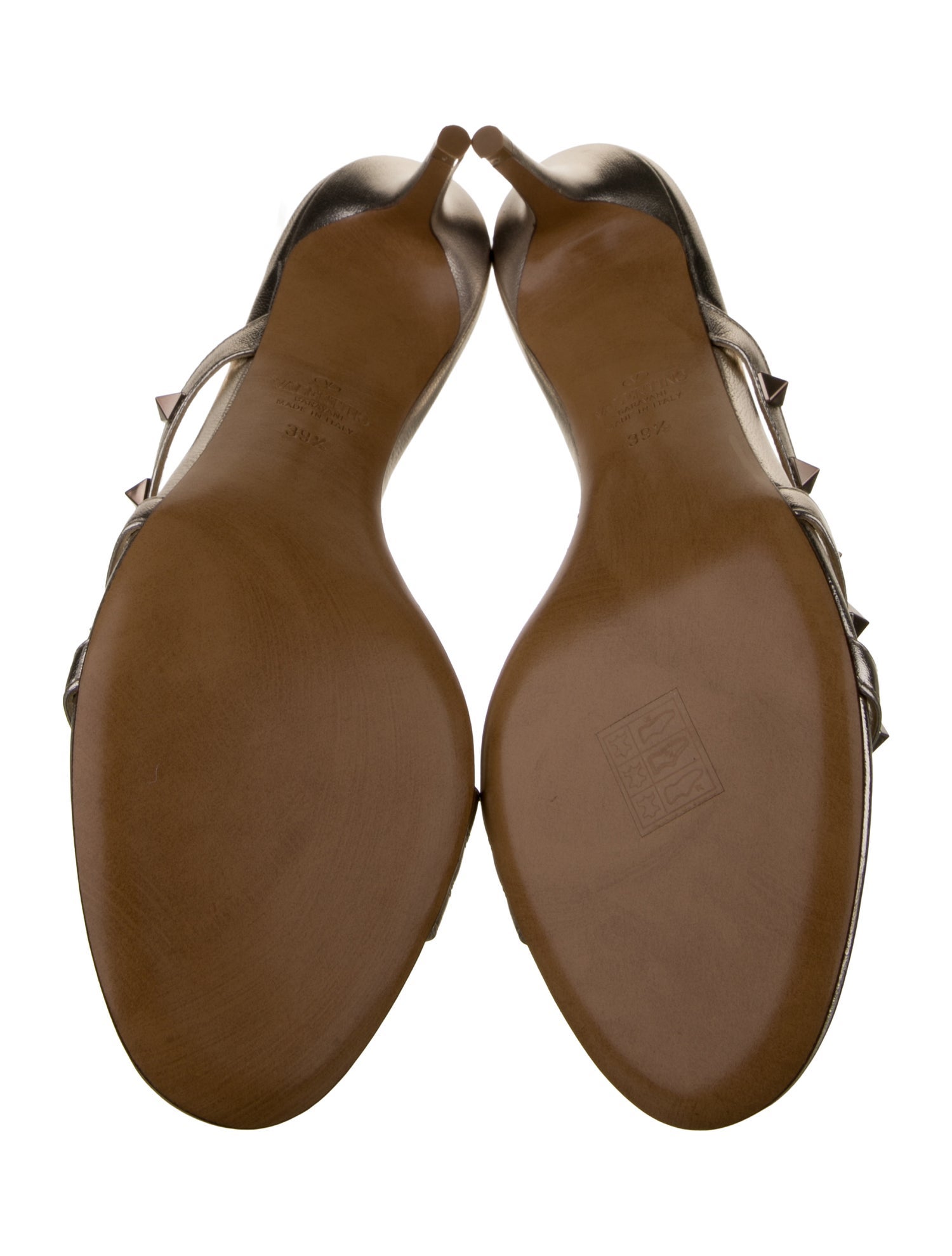 Valentino Leather Studded Accents Slides