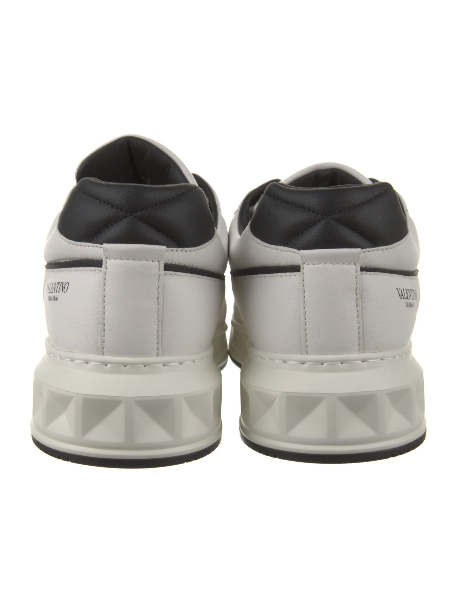 Valentino Leather Colorblock Pattern Sneakers