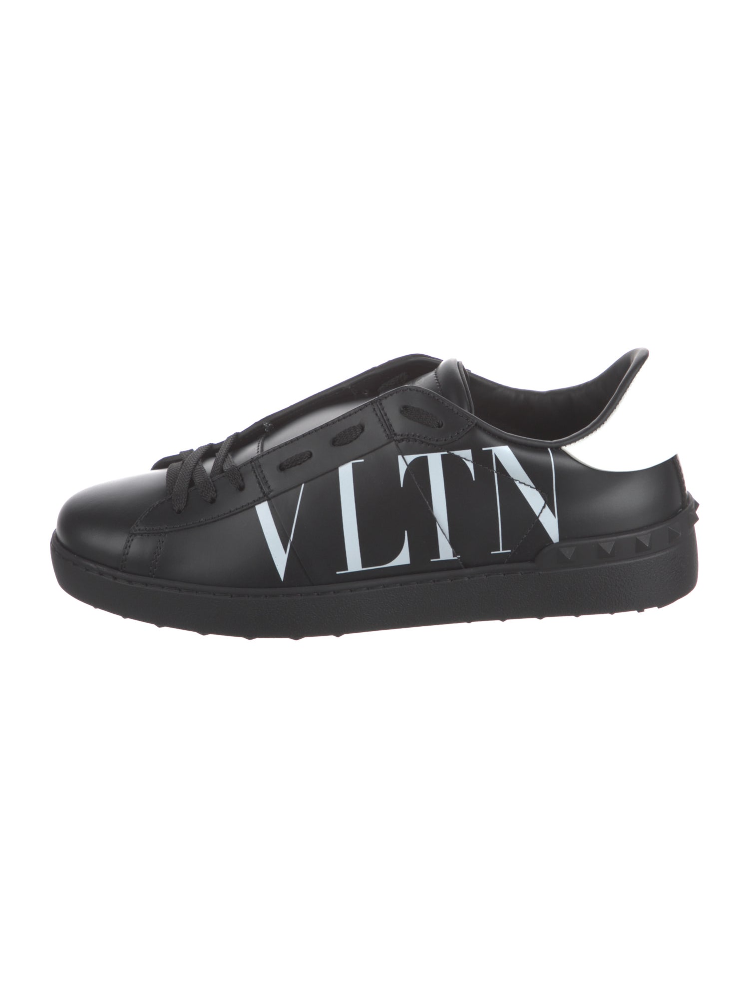 Valentino Leather Graphic Print Sneakers