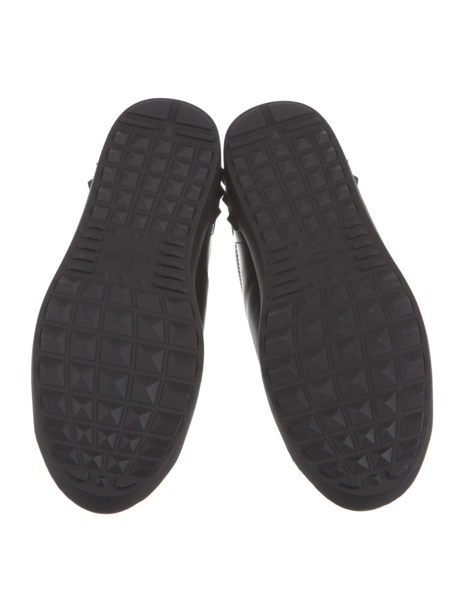 Valentino Leather Graphic Print Sneakers