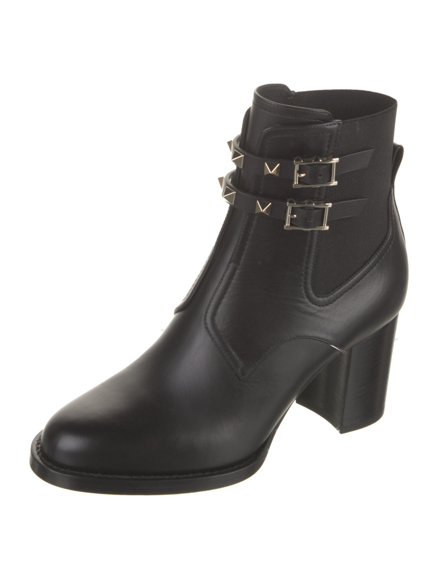 Valentino Leather Studded Accents Boots
