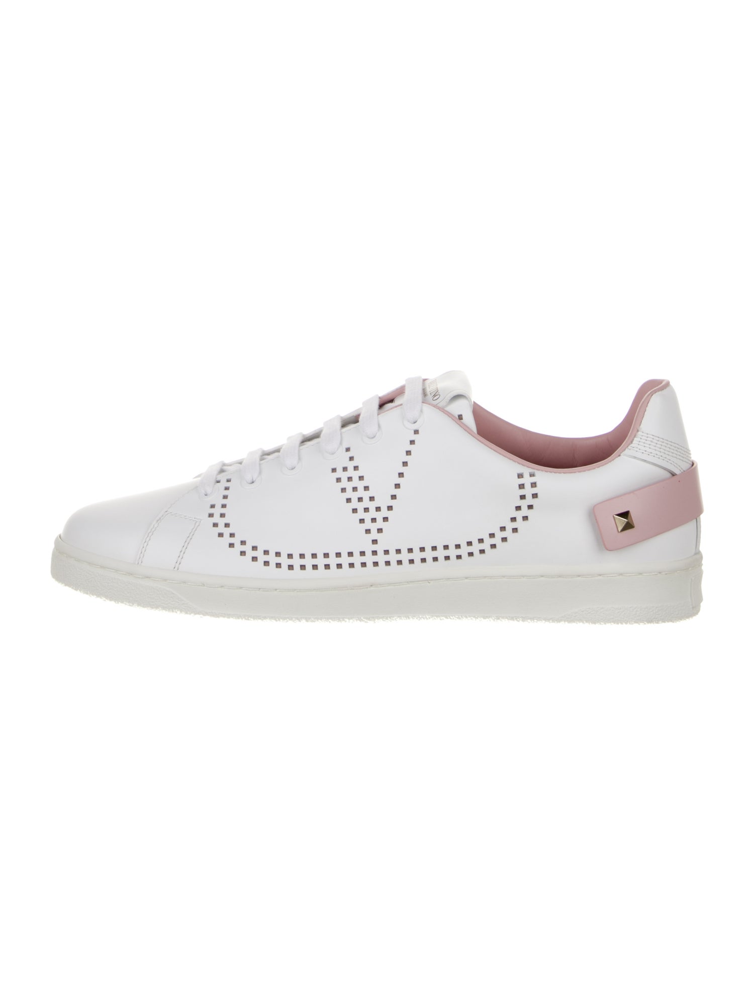 Valentino Leather Lasercut Accents Sneakers