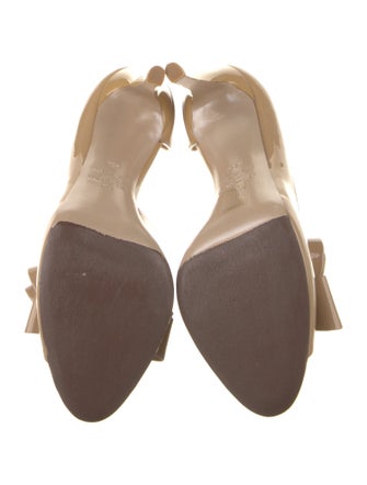 Valentino Patent Leather Bow Accents Sandals