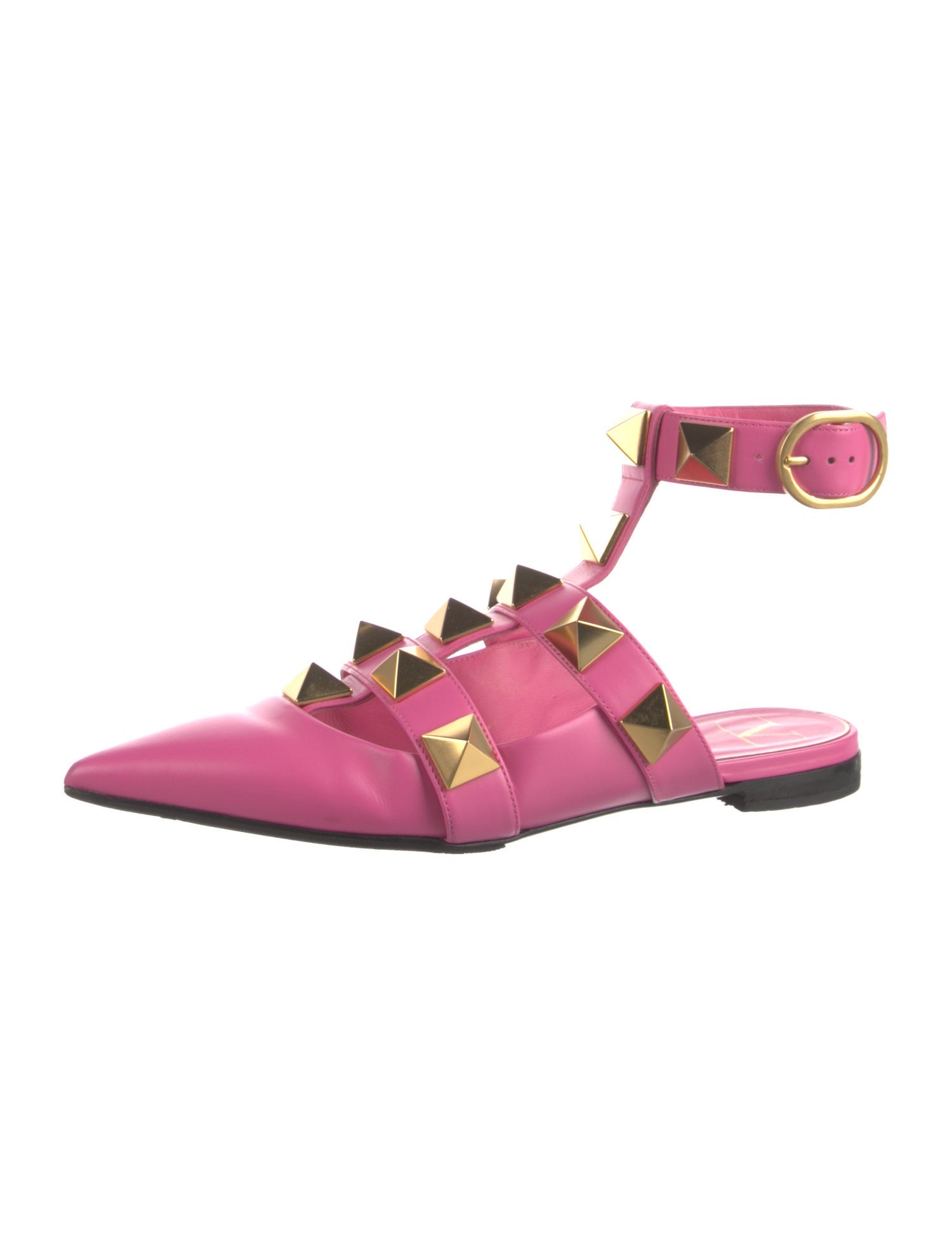 Valentino Rockstud Accents Leather Mules