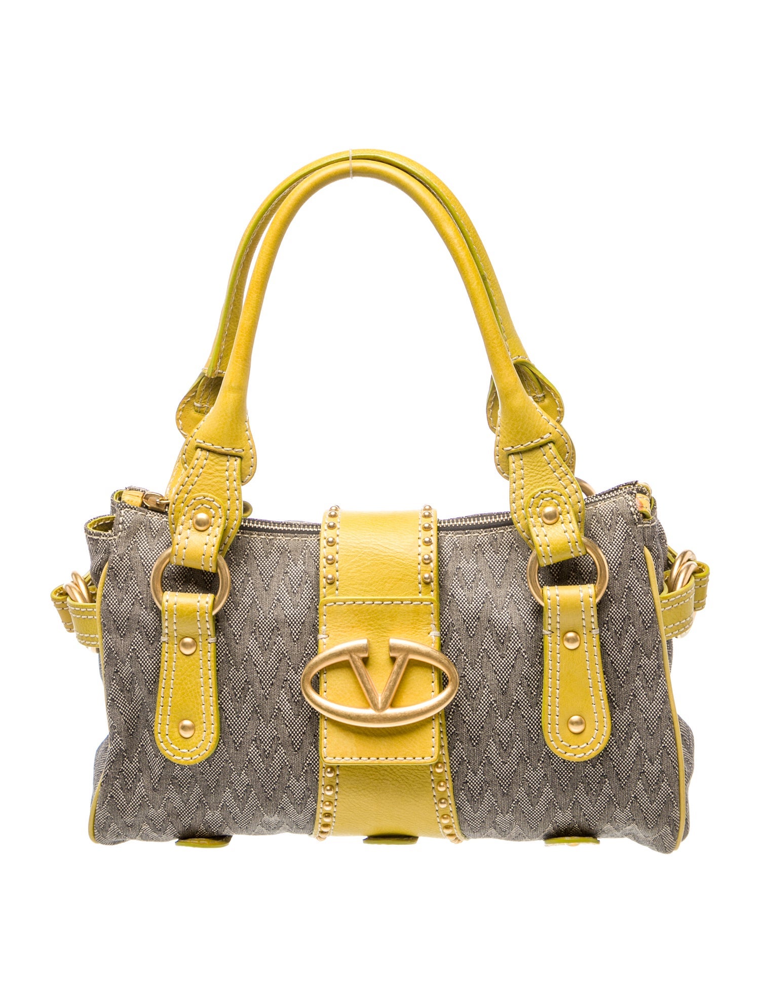 Valentino Canvas V Logo Handle Bag