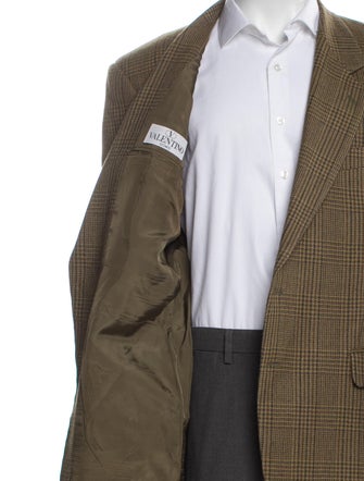 Valentino Alpaca Houndstooth Print Blazer