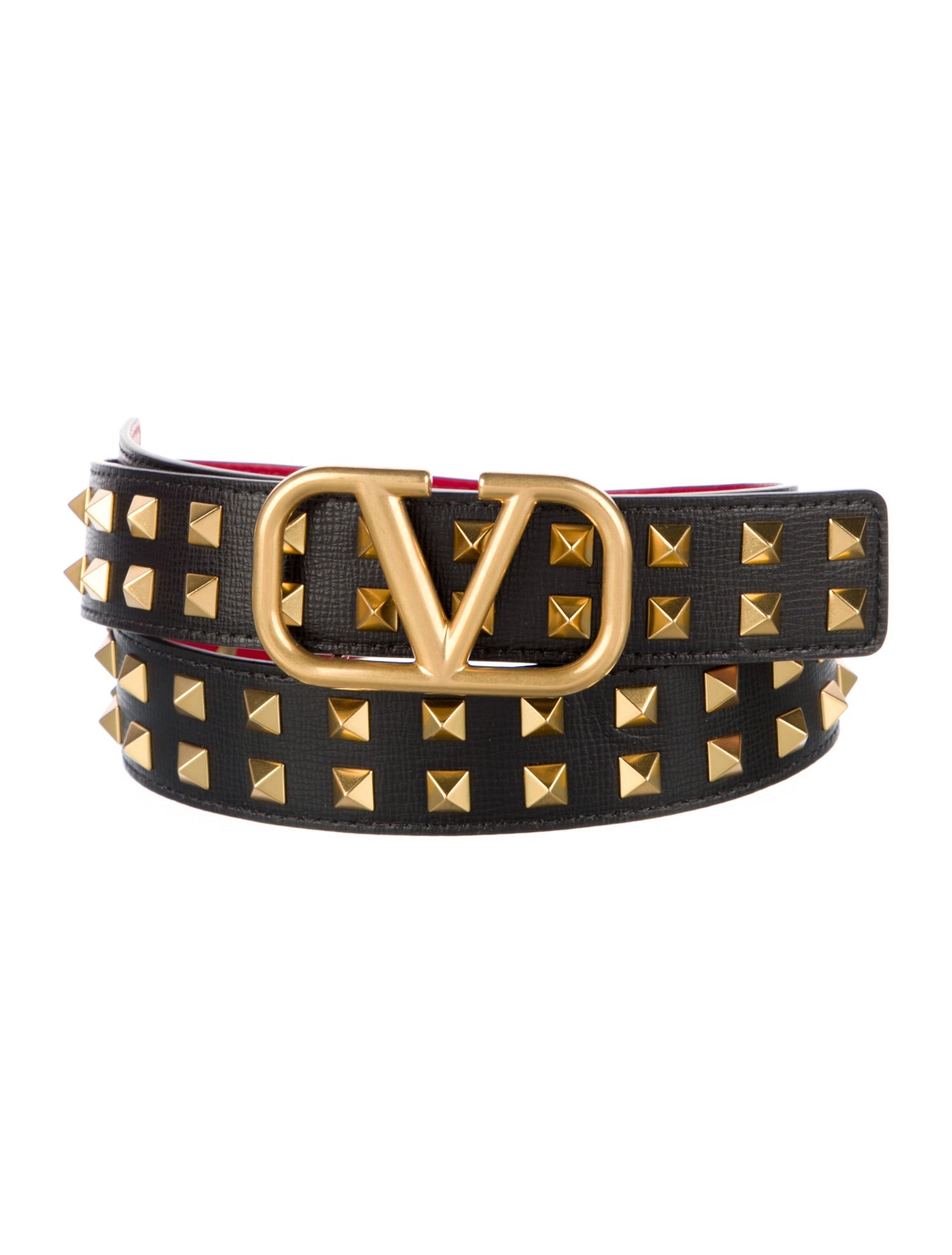 Valentino Rockstud Accents Leather Belt