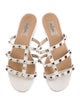 Valentino Rockstud Accents Leather Slides