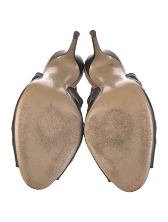 Valentino Leather Cutout Accent Slingback Pumps