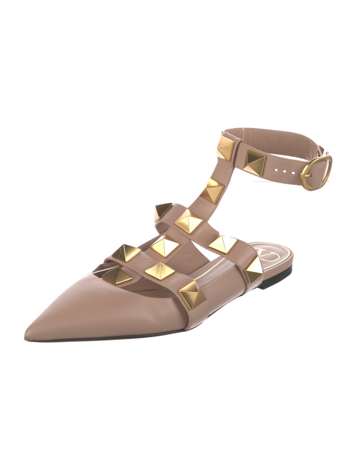 Valentino Rockstud Accents Leather Flats