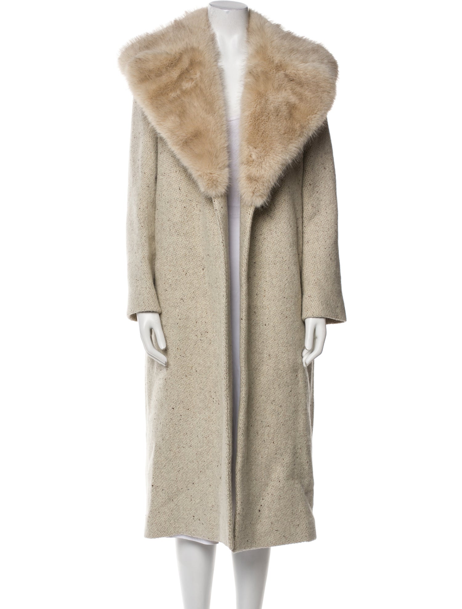 Valentino Virgin Wool Faux Fur Coat w/ Tags