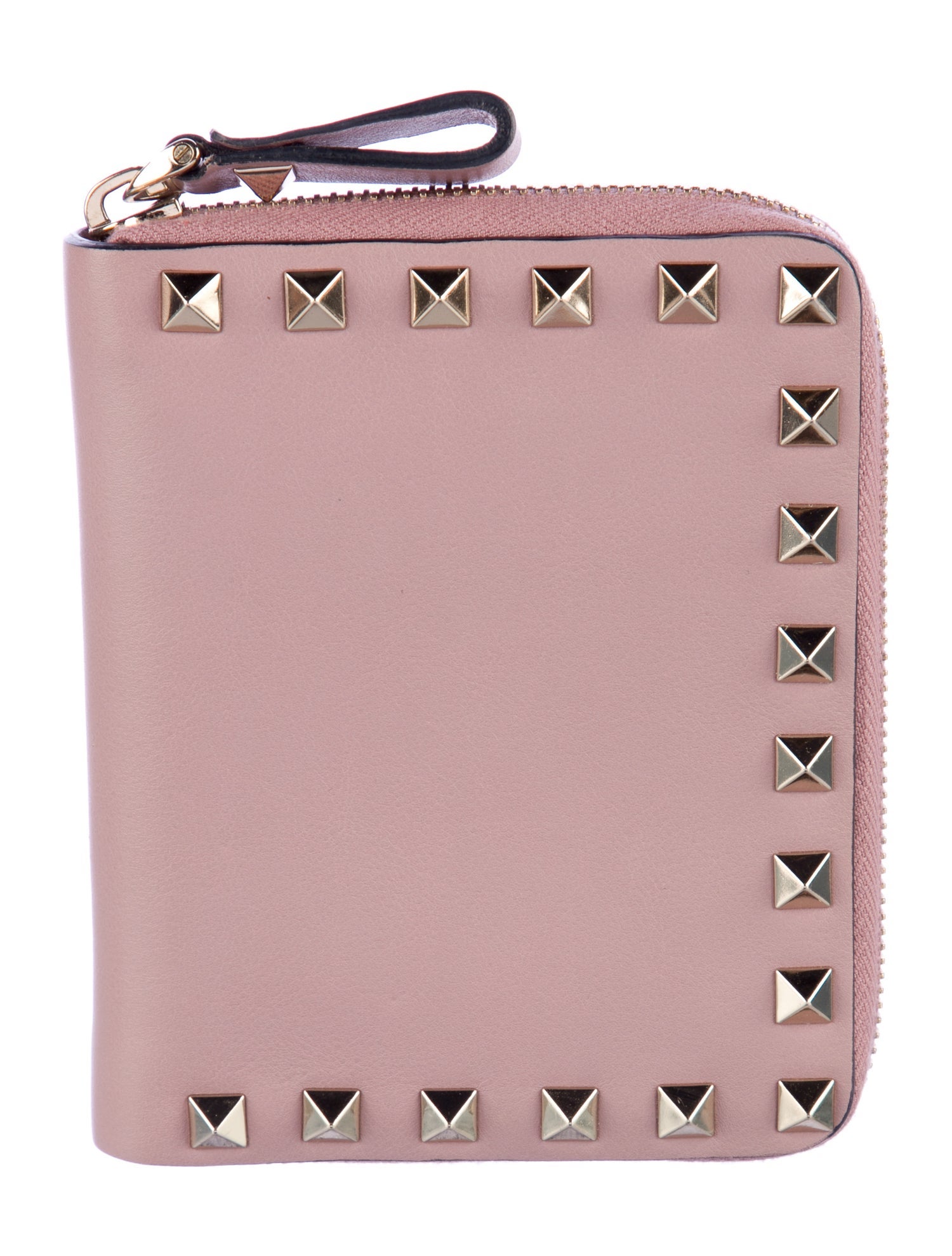 Valentino Rockstud Accents Leather Compact Wallet